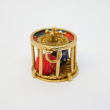 9ct Yellow Gold Enamel Roulette Wheel & Dice Gambling Charm Vintage 1964 Birmingham