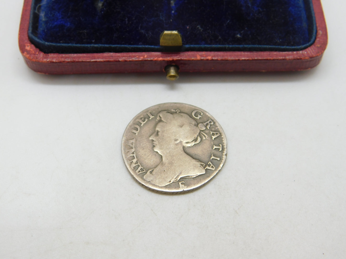 Queen Anne Silver Sixpence Coin 1707 Edinburgh Mint Antique Fine Condition