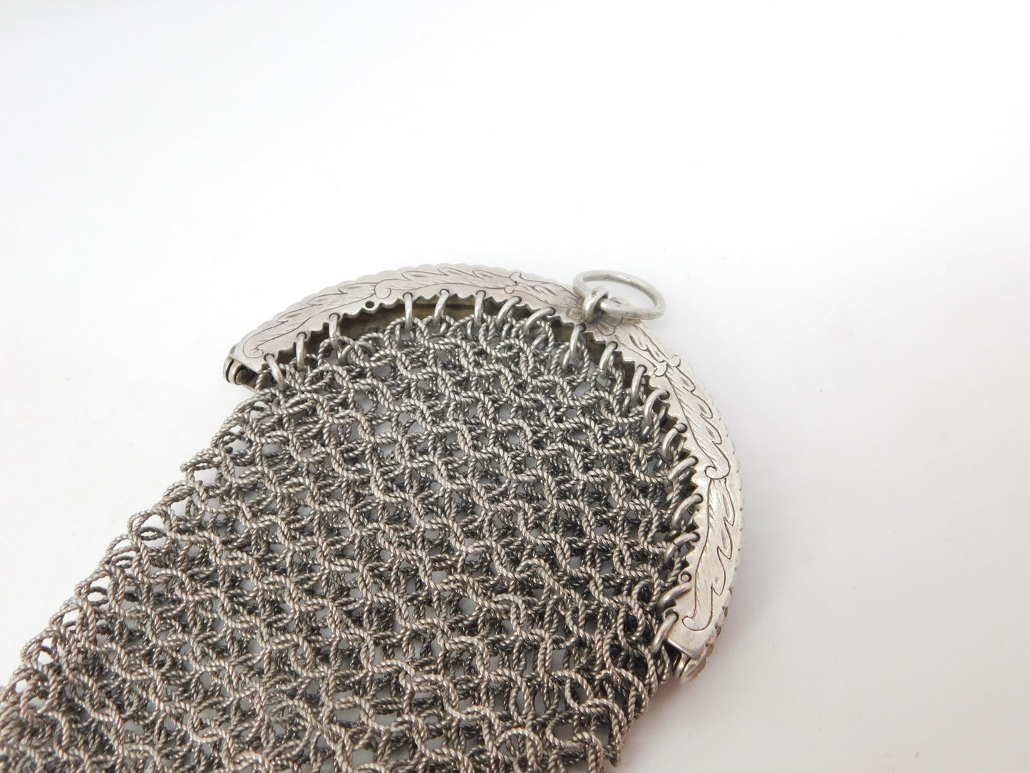French 19th Century .950 Grade Silver Ladies Chainmail Coin Purse Antique c1880