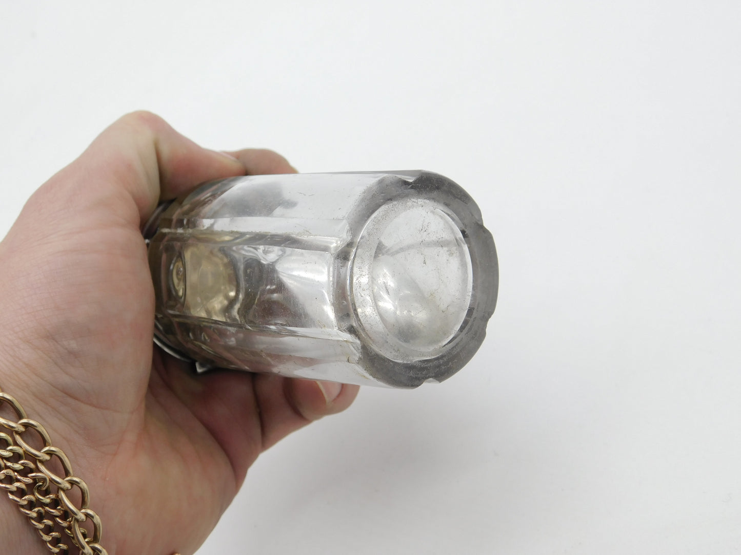 Georgian Sterling Silver & Cut Glass Pepper or Mustard Pot 1838 Sheffield