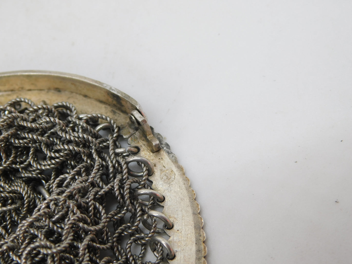 French 19th Century .950 Grade Silver Ladies Chainmail Coin Purse Antique c1880