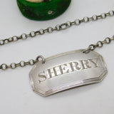 George IV Sterling Silver Bright Cut Sherry Decanter Label Antique 1827 London