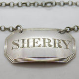 George IV Sterling Silver Bright Cut Sherry Decanter Label Antique 1827 London