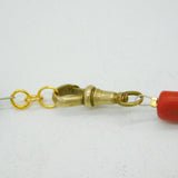 Victorian Moss Agate, Coral, Lapis Lazuli Necklace Pinchbeck Dog Clip Antique