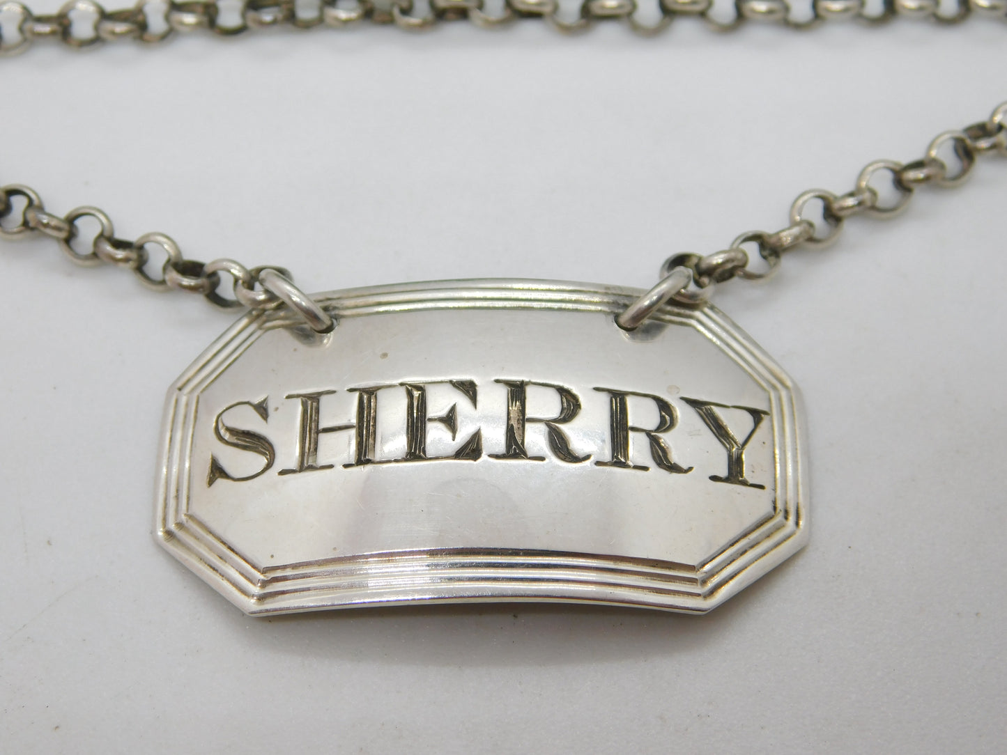 George IV Sterling Silver Bright Cut Sherry Decanter Label Antique 1828 London