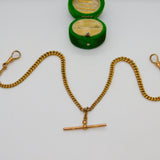 Victorian 9ct Rose Gold Graduating Double Albert Watch Chain Antique c1890