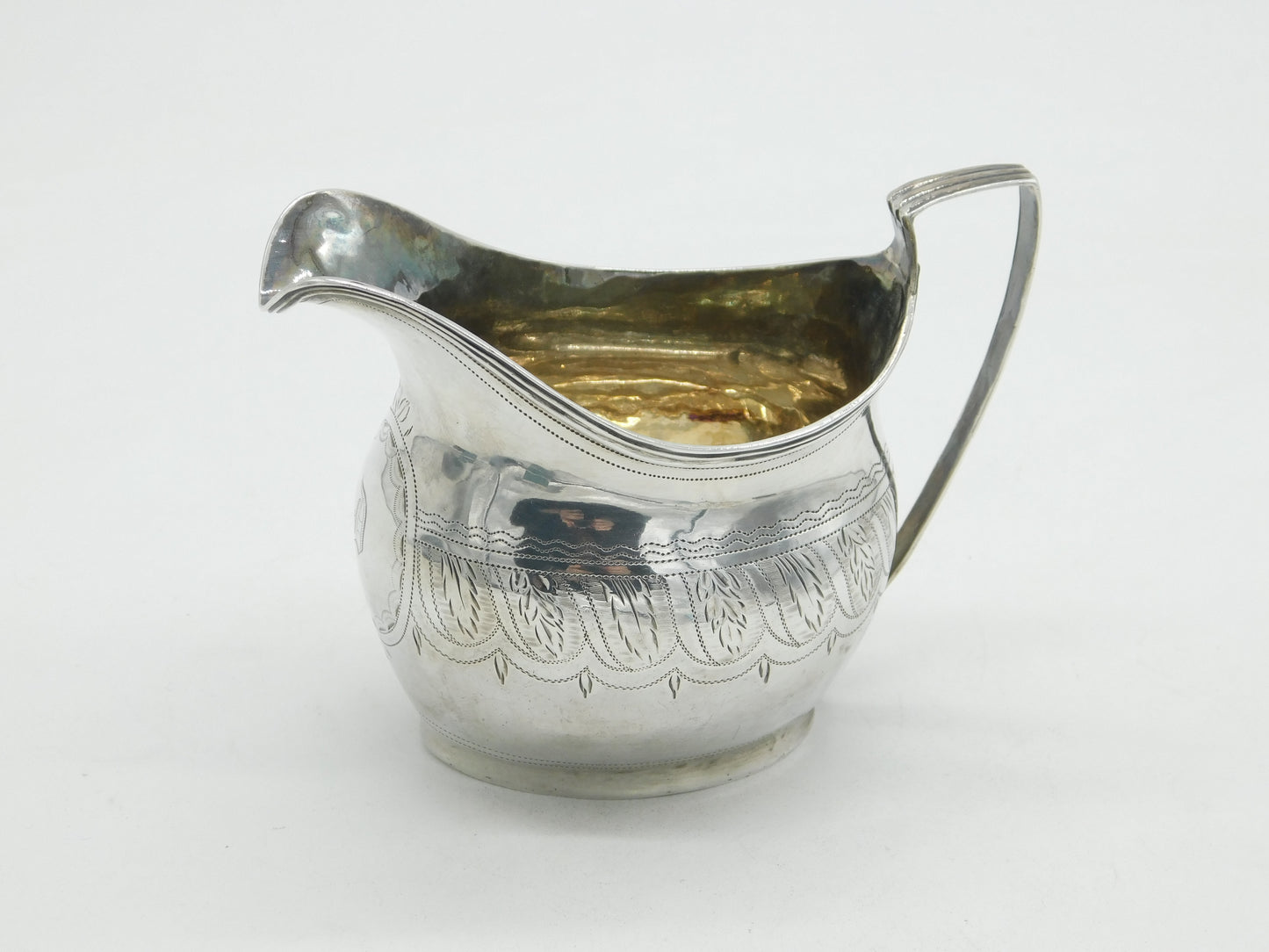 George III Sterling Silver 'D' Initial Cream Jug Antique 1808 London