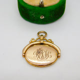Victorian 9ct Yellow Gold Monogram Swivel Locket Pendant Antique 1871 Birmingham
