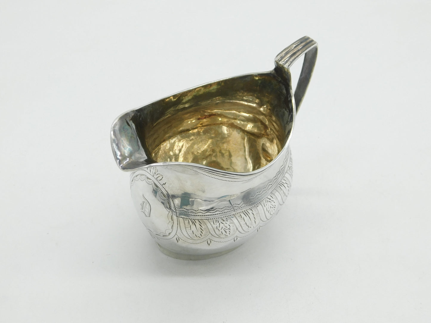 George III Sterling Silver 'D' Initial Cream Jug Antique 1808 London