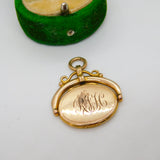 Victorian 9ct Yellow Gold Monogram Swivel Locket Pendant Antique 1871 Birmingham
