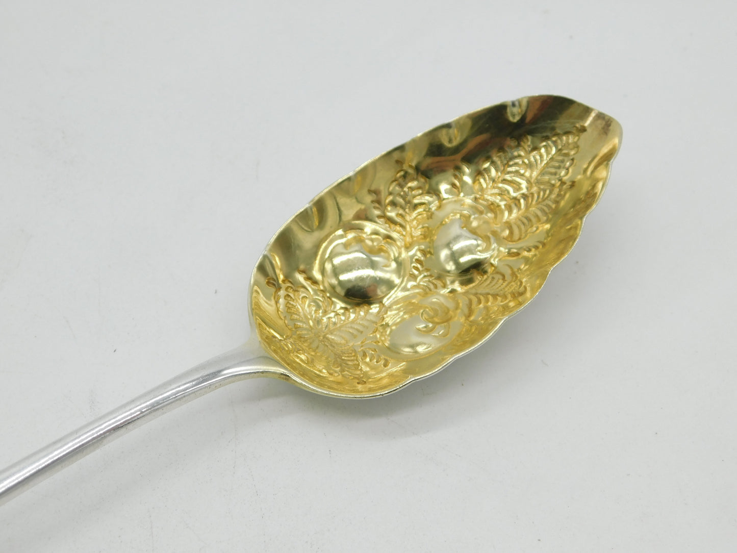 George III Sterling Silver Berry Pattern Serving Spoon Antique 1805 London