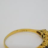 18ct Yellow Gold, Bohemian Garnet & Opal Five-Stone Ring Vintage c1970