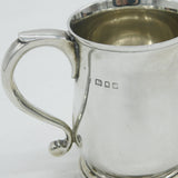Sterling Silver Christening Mug Tankard Antique 1928 London Art Deco