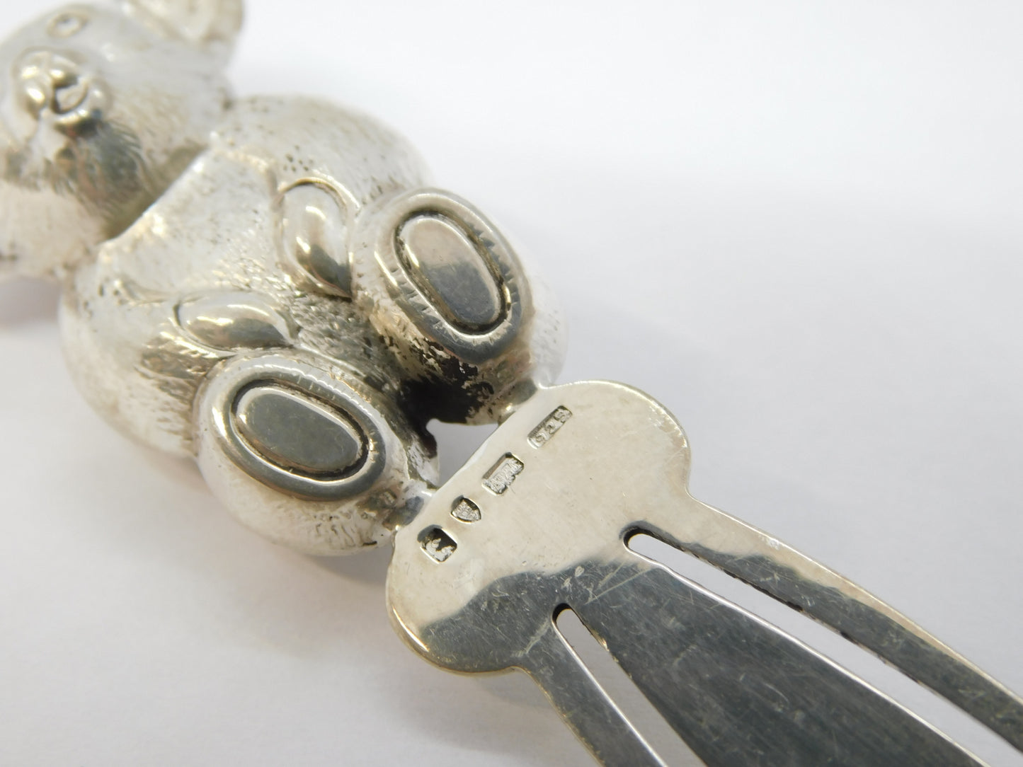 Sterling Silver Teddy Bear Novelty Bookmark Vintage c1970