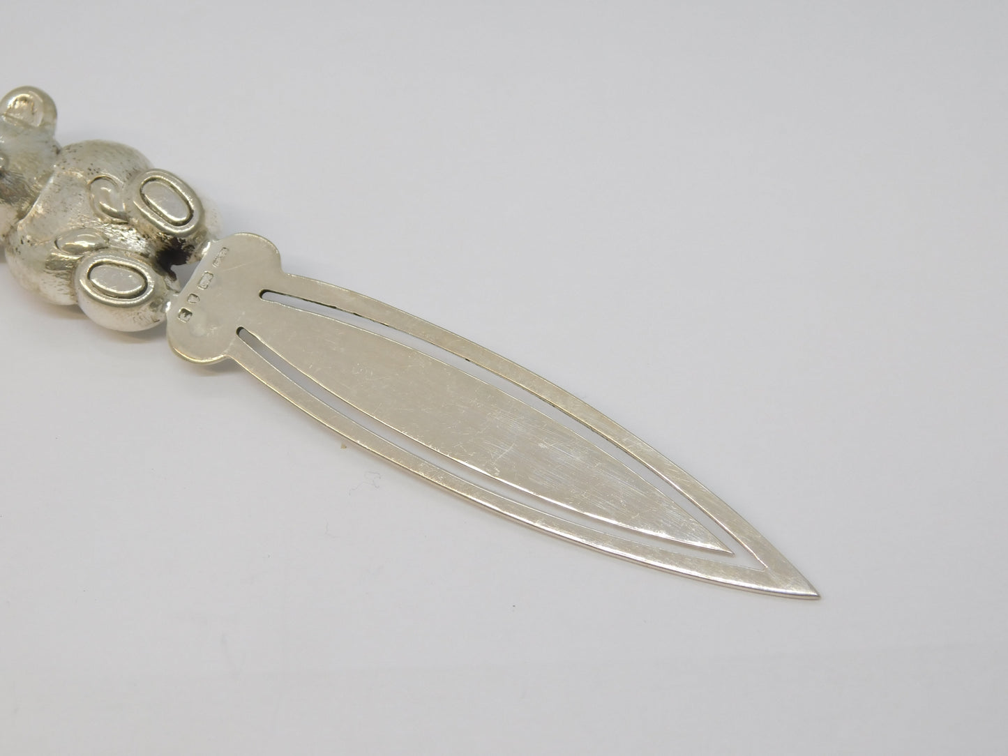Sterling Silver Teddy Bear Novelty Bookmark Vintage c1970