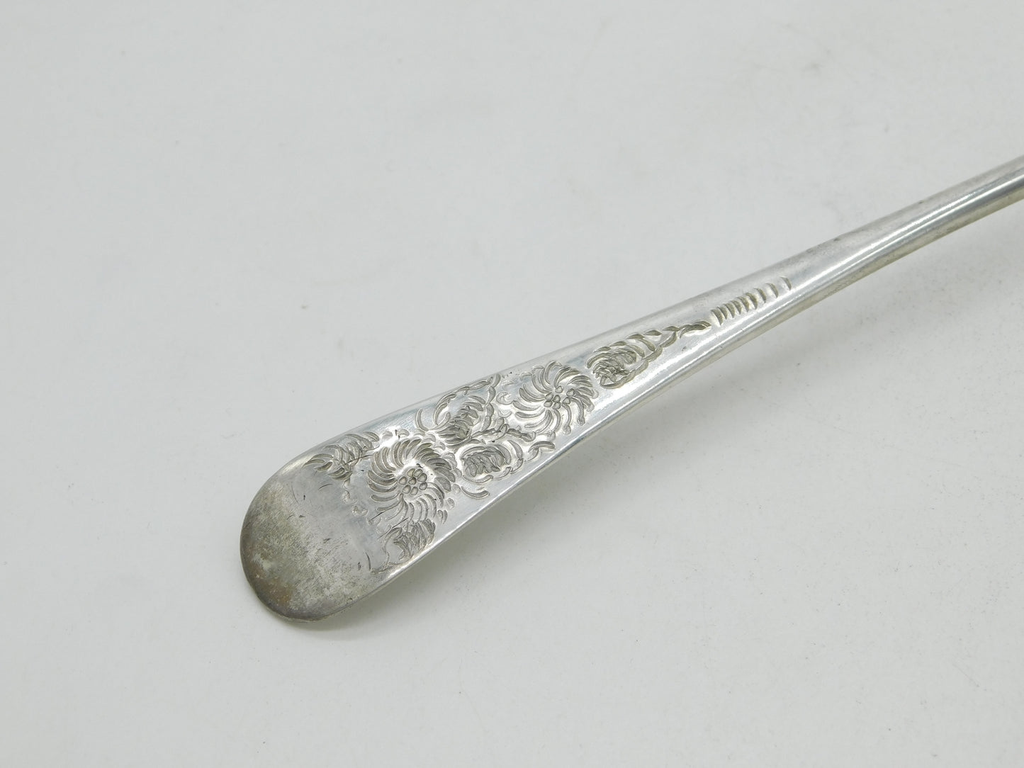 George III Sterling Silver Berry Pattern Dessert Serving Spoon Antique 1785 London