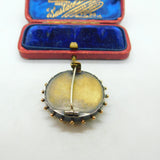 Georgian Sterling Silver Painted Porcelain Raphael's Cherub Brooch Antique c1820