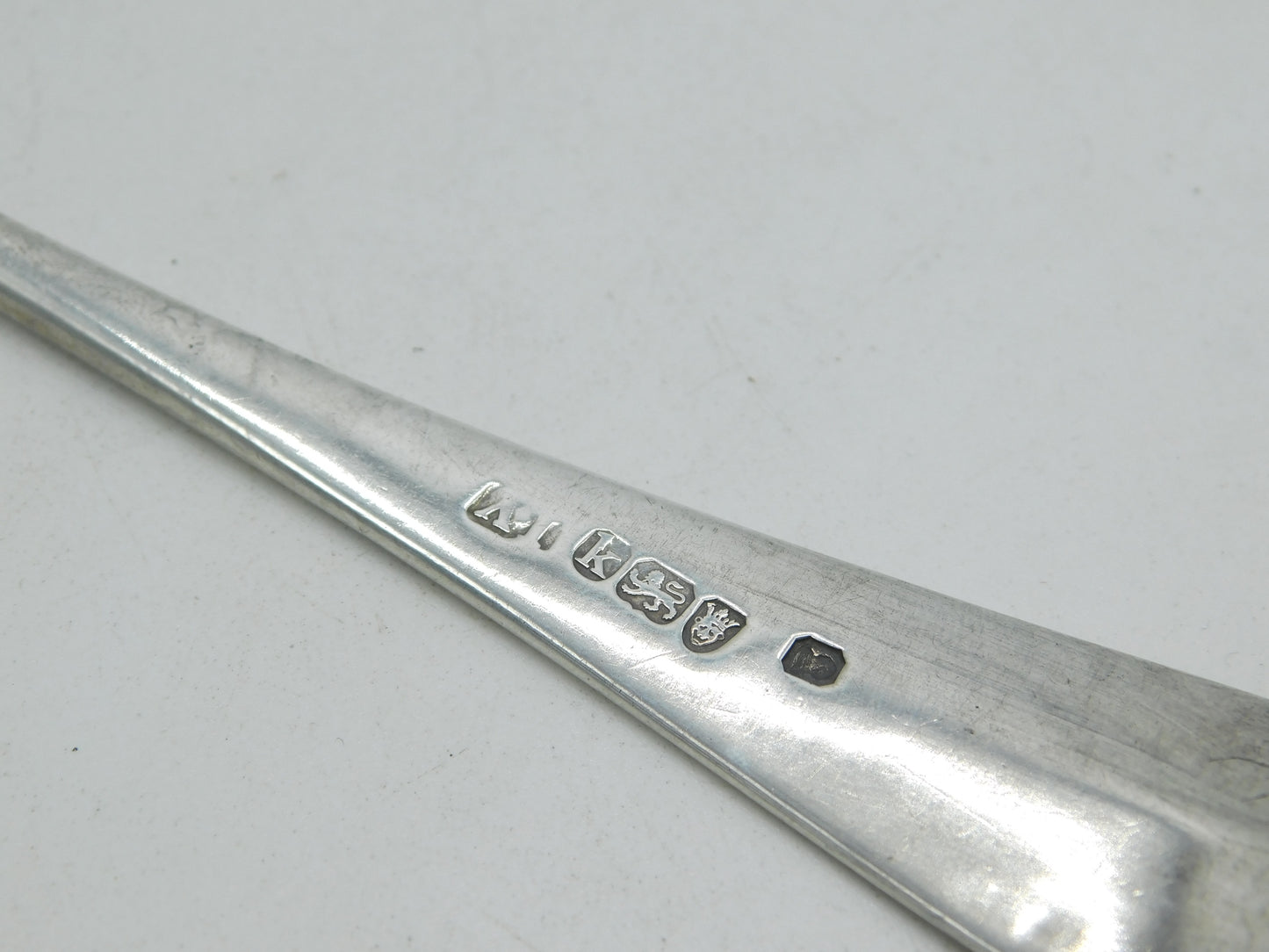 George III Sterling Silver Berry Pattern Dessert Serving Spoon Antique 1785 London