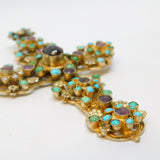 19th Century Austro-Hungarian Sterling Silver Gilt Large Cross Pendant Antique c1860