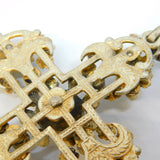 19th Century Austro-Hungarian Sterling Silver Gilt Large Cross Pendant Antique c1860