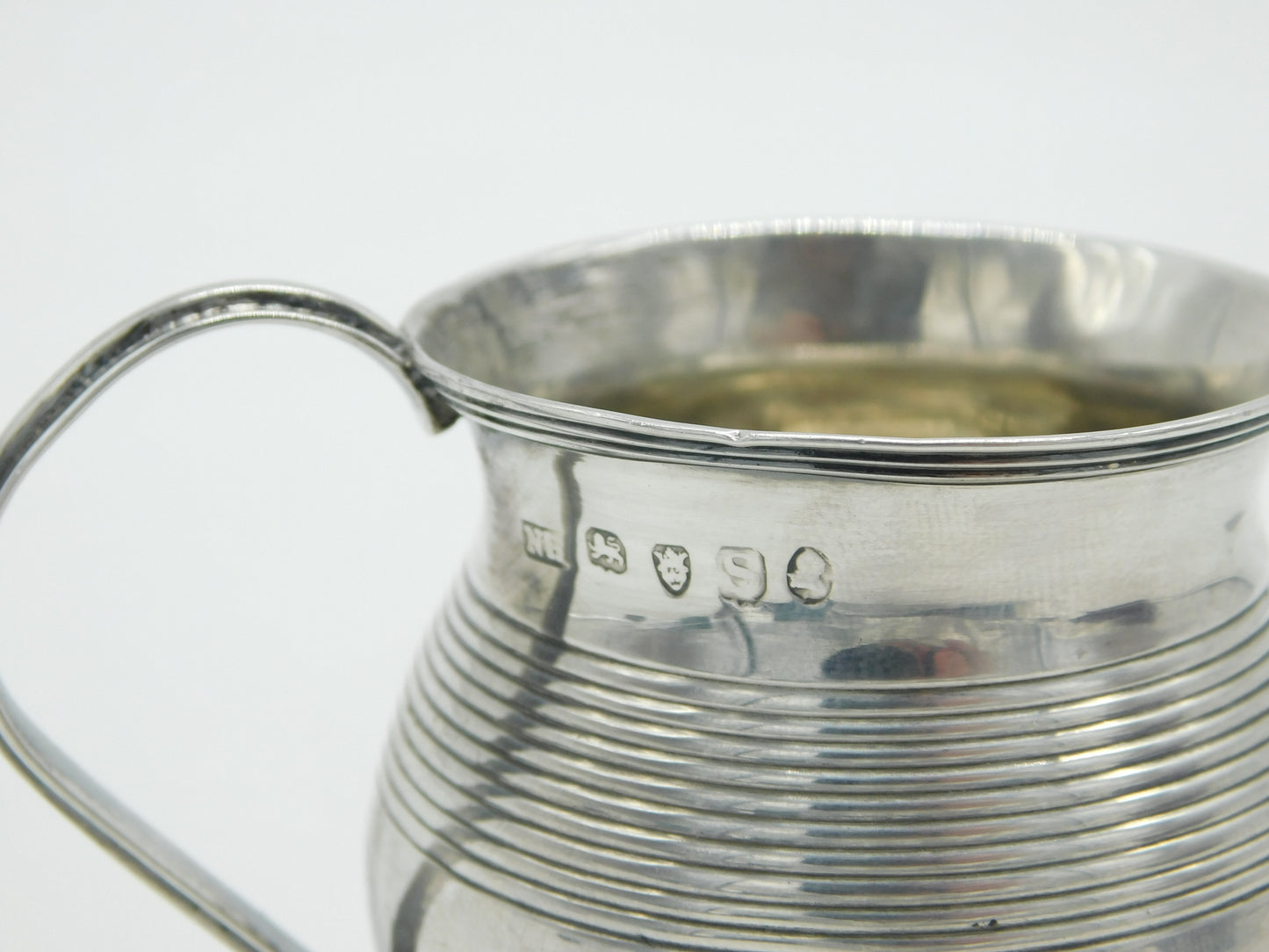 George III Sterling Silver Lined Pattern Christening Mug Antique 1793 London