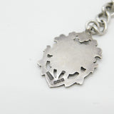 Sterling Silver Trombone Link Watch Chain with Fob 1919 Birmingham Antique