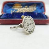 Georgian Sterling Silver Heraldic Crest Animal In Boot Seal Fob Antique c1780