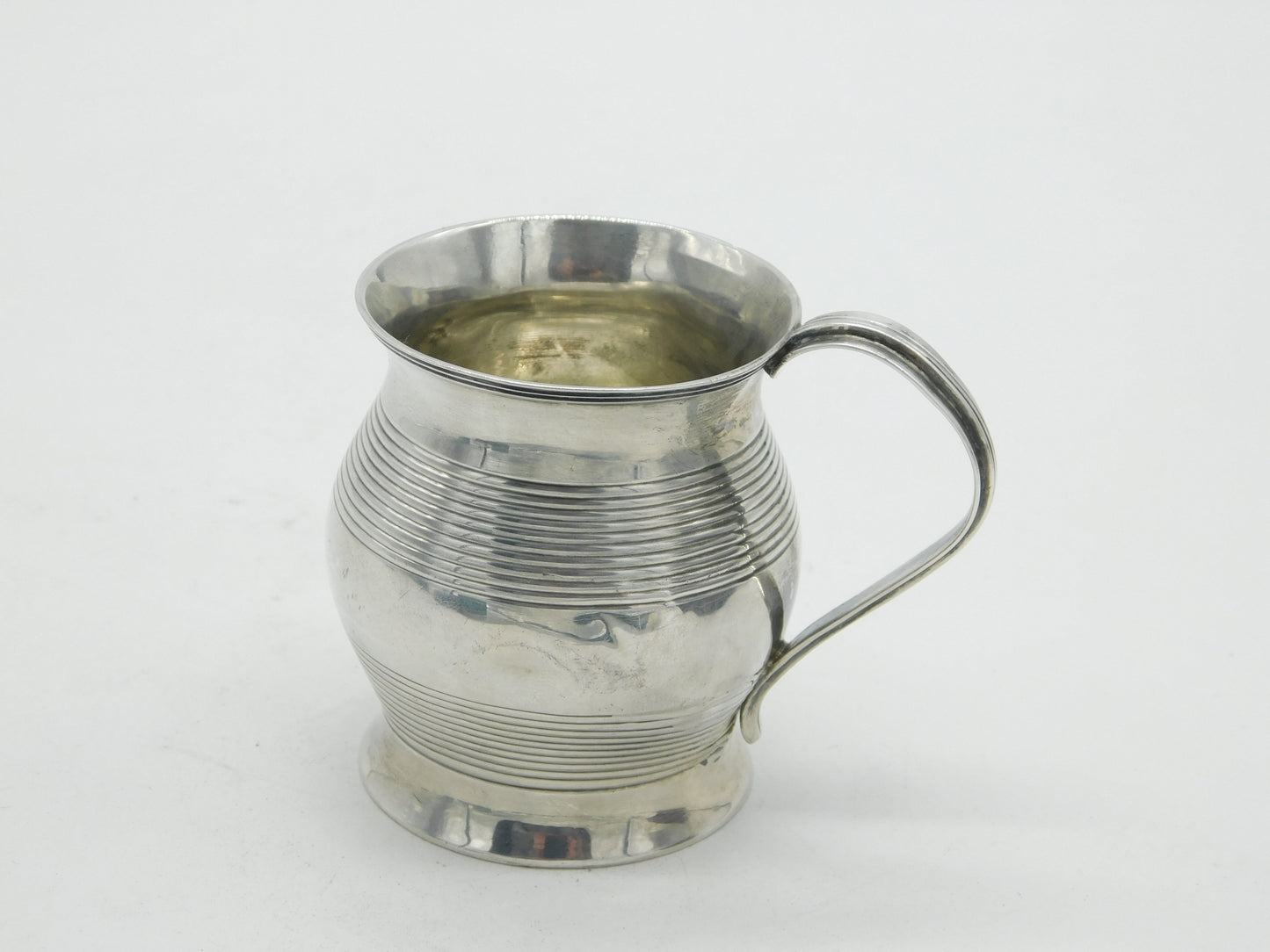 George III Sterling Silver Lined Pattern Christening Mug Antique 1793 London