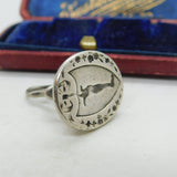 Georgian Sterling Silver Heraldic Crest Animal In Boot Seal Fob Antique c1780