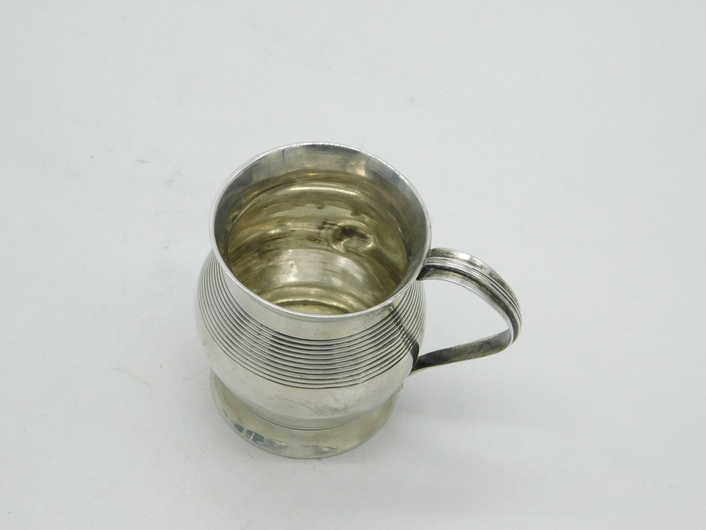George III Sterling Silver Lined Pattern Christening Mug Antique 1793 London