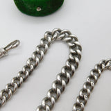 Sterling Silver Graduating Albert Watch Chain Compass Fob Antique 1913 Deco