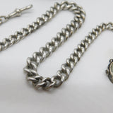 Sterling Silver Graduating Albert Watch Chain Compass Fob Antique 1913 Deco