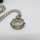 Sterling Silver Graduating Albert Watch Chain Compass Fob Antique 1913 Deco