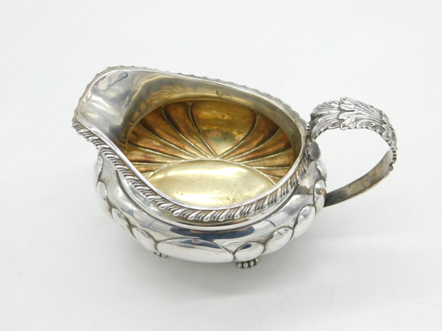 George IV Sterling Silver Paw Foot Fluted Cream Jug Antique 1824 London
