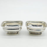 George III Sterling Silver Pedestal Salt Cellars Pair Antique 1790 London