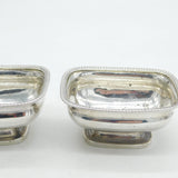 George III Sterling Silver Pedestal Salt Cellars Pair Antique 1790 London