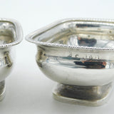 George III Sterling Silver Pedestal Salt Cellars Pair Antique 1790 London