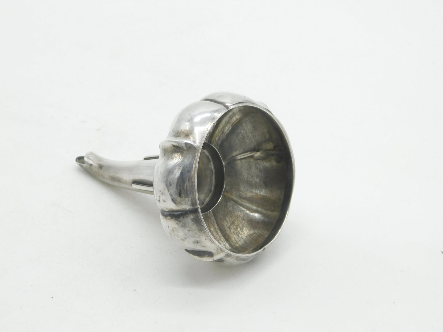 George III Sterling Silver Melon Form Wine Funnel Antique c1800