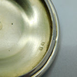 Sterling Silver, Blue Enamel Cut Glass Trinket Pot Antique 1924 Birmingham