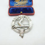 Victorian Sterling Silver Large Statement Brooch Kilt Pin 'Ever True' Antique