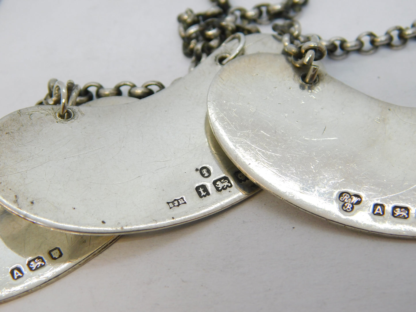 Harrods Ltd Set of Sterling Silver Decanter Labels Antique 1936 London Art Deco
