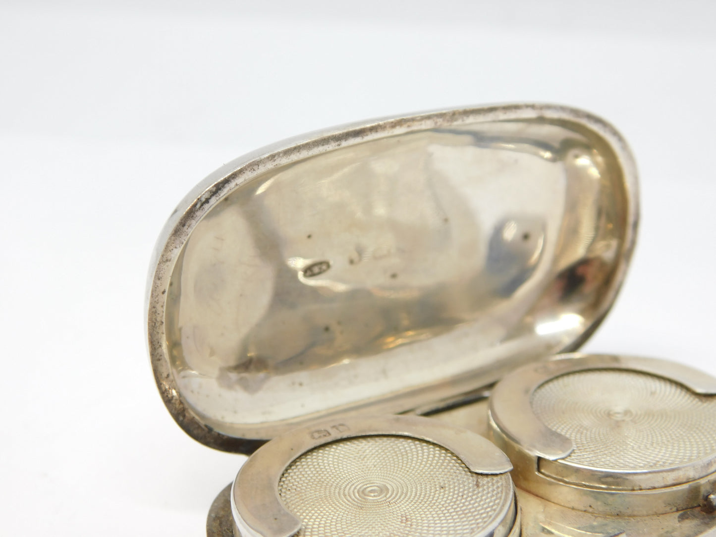 Edwardian Sterling Silver Double Sovereign Case Fob Antique 1908 Birmingham