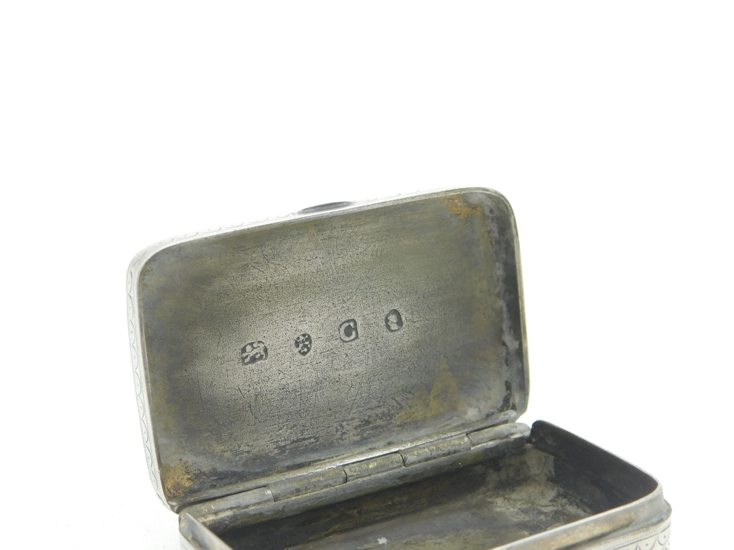 George III Sterling Silver Dotted Pattern Snuff Box Antique 1798 London