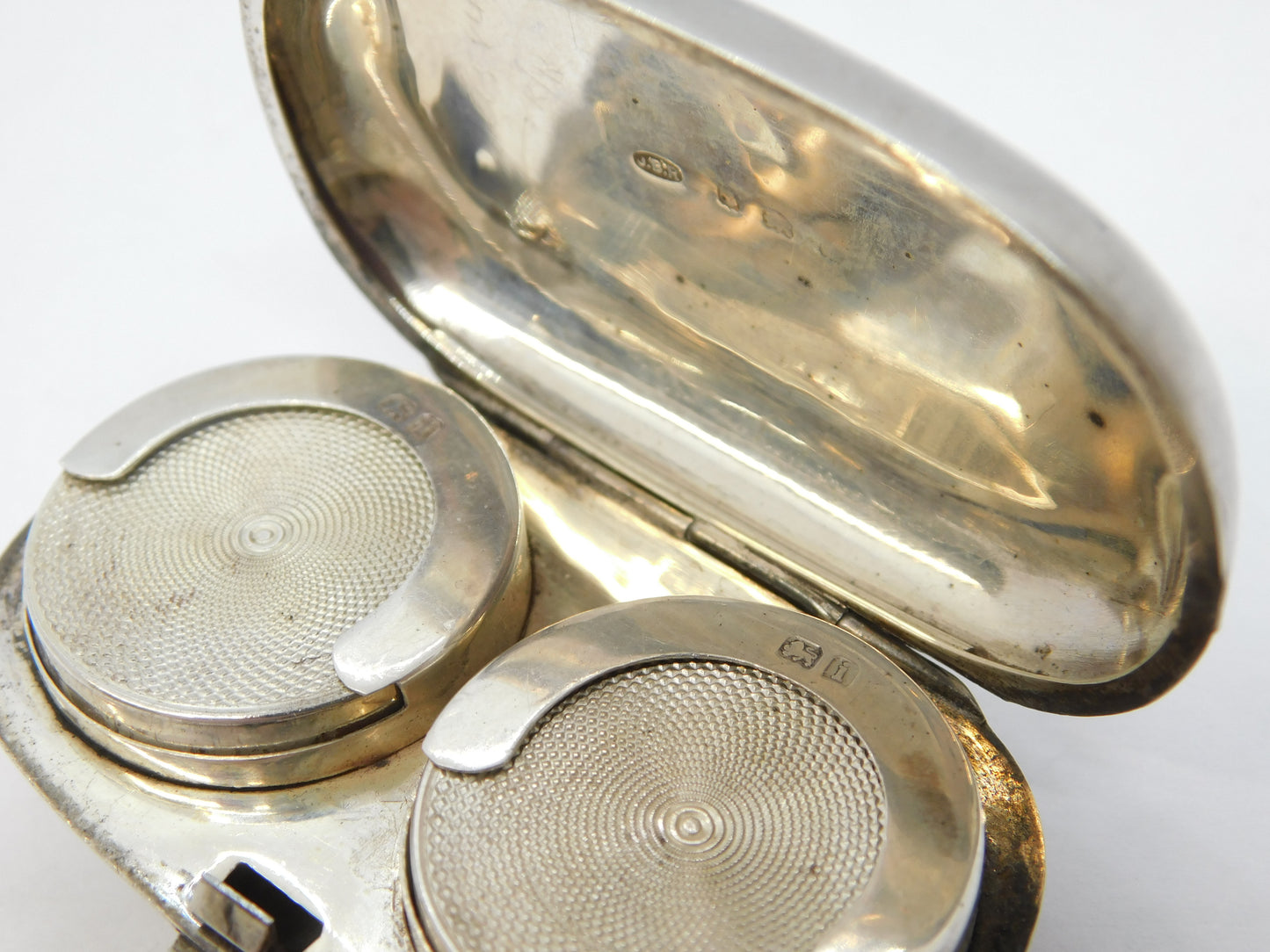 Edwardian Sterling Silver Double Sovereign Case Fob Antique 1908 Birmingham