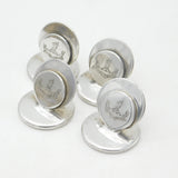 Victorian Set of Four Silver Plated 'In Recto Decus' Owl Crest Menu Settings c1900