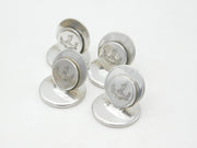 Victorian Set of Four Silver Plated 'In Recto Decus' Owl Crest Menu Settings c1900