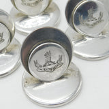 Victorian Set of Four Silver Plated 'In Recto Decus' Owl Crest Menu Settings c1900