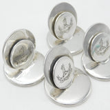 Victorian Set of Four Silver Plated 'In Recto Decus' Owl Crest Menu Settings c1900