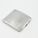 Sterling Silver Engine Turned Cigarette Case Antique 1936 Birmingham Art Deco