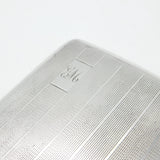 Sterling Silver Engine Turned Cigarette Case Antique 1936 Birmingham Art Deco